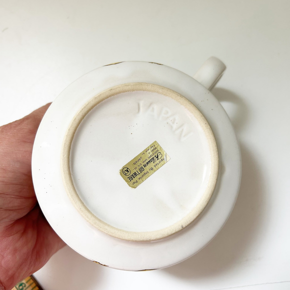 Vintage Mid-Century White Mushroom Recipe Soup Mug 70’s - Picture 6 of 6